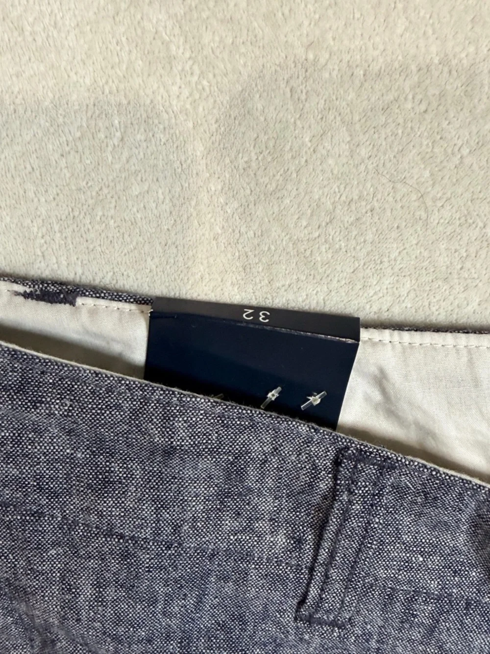 NWT J. Crew 32W Gramercy Men's Blue Chambray Flat-Front Shorts